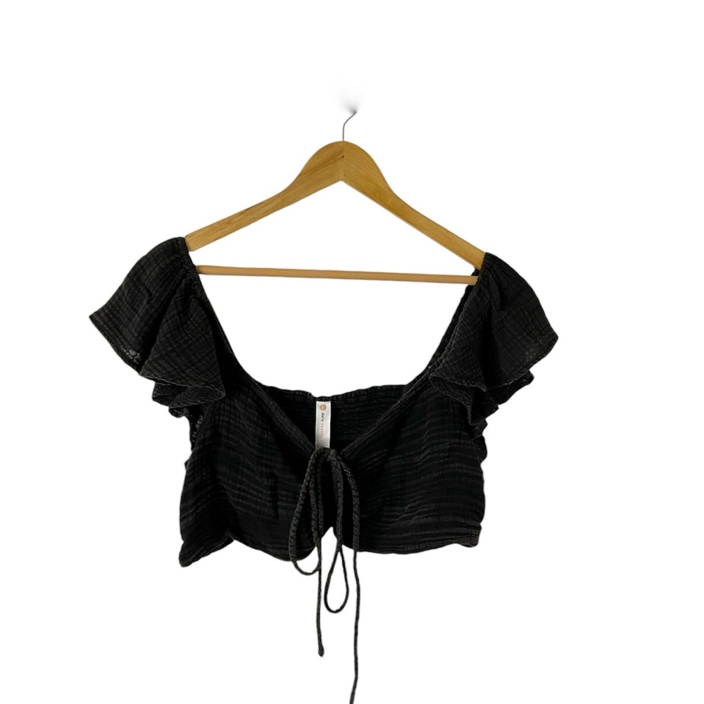 Daily Practice from Anthropologie Black Cropped Bra Top Size XL New